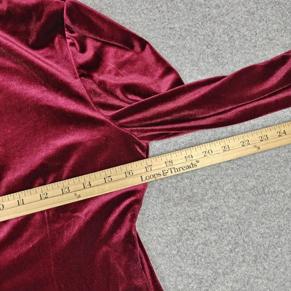 Boden‎ Dress Womens 8L Tall Red Velvet Cowl Neck Sheath Knee Length New